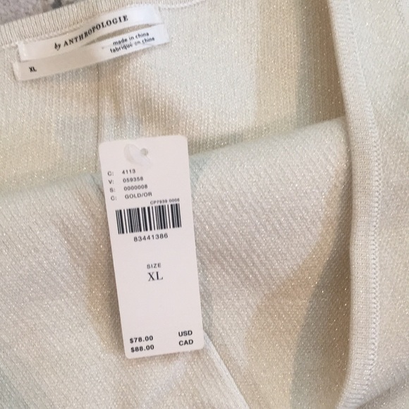 By Anthropologie One-Shoulder Sweater Top Size XL - Picture 3 of 6